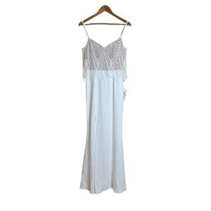 NWT Dress the population ivory Roselyn maxi dress